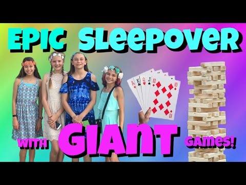 EPIC SLEEPOVER WITH KAYLA FROM WE ARE THE DAVISES & GIANT GAMES || Taylor And Vanessa