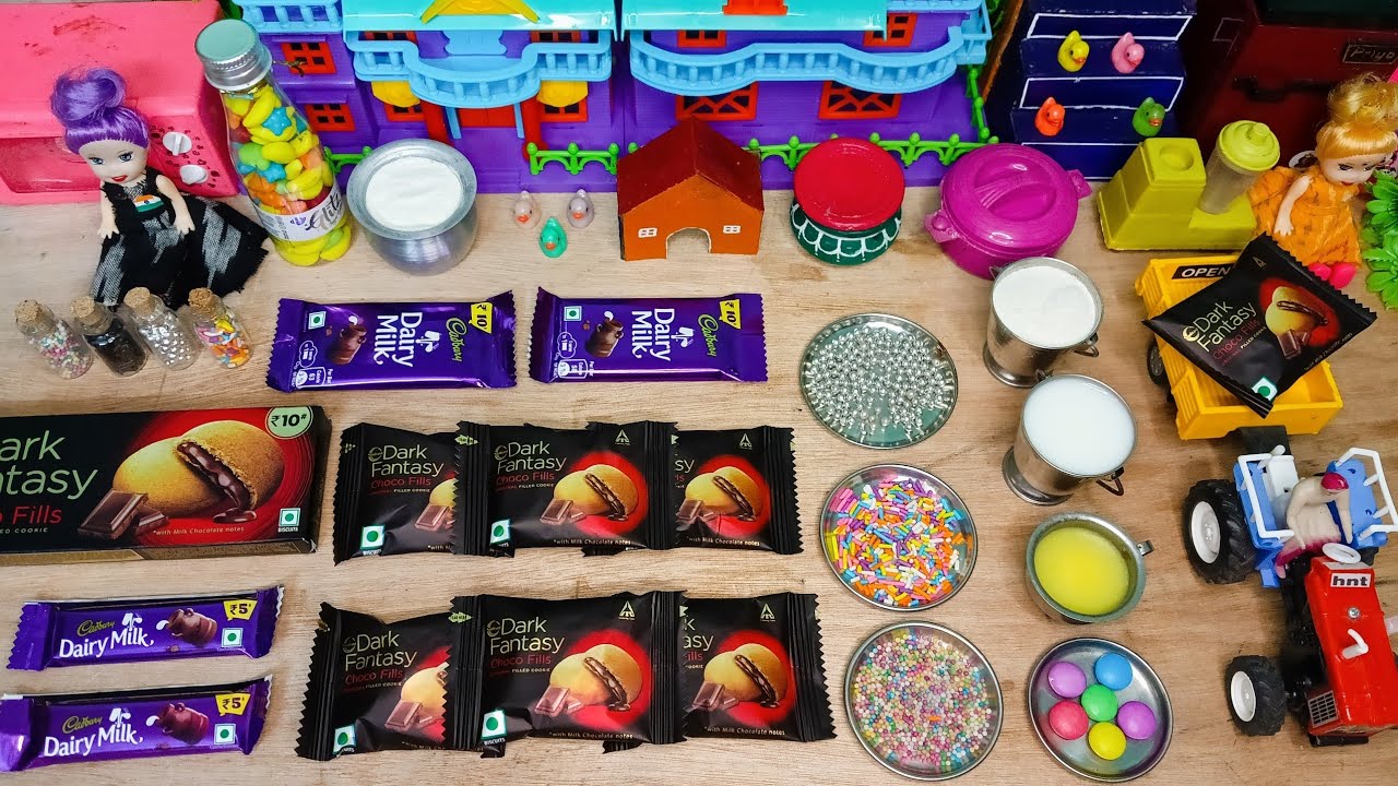 Miniature Dark Fantasy Chocolate donuts | Dark Fantasy Biscuits Recipe | Dairy Milk Chocolate Recipe