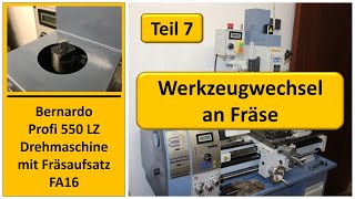 Werkzeugwechsel an einem Bernardo Fräsaufsatz FA16
