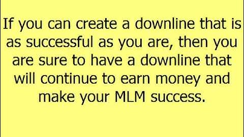 MLM Duplication And Training