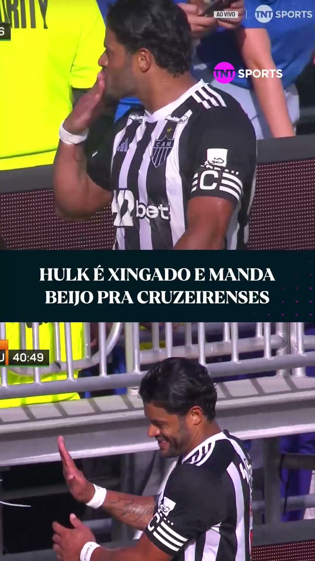 O HULK É SÓ AMOR! ❤️ A torcida do Cruzeiro xingou o cara e o jogador respondeu com beijos! #shorts