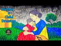 "আবেগময় মা ও শিশুর ড্রয়িং | Mother and Child Drawing in Rain | Emotional Village Art" #art #viral