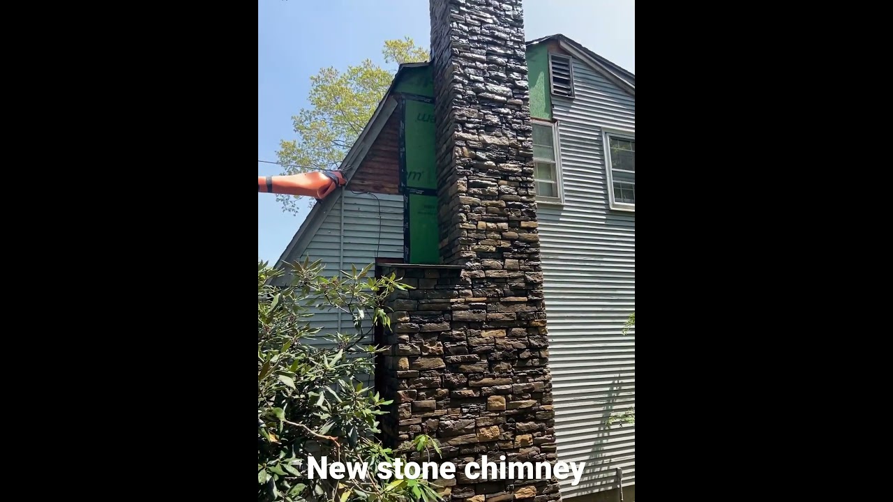 New stone chimney construction