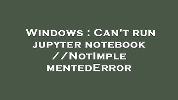 Windows : Can
