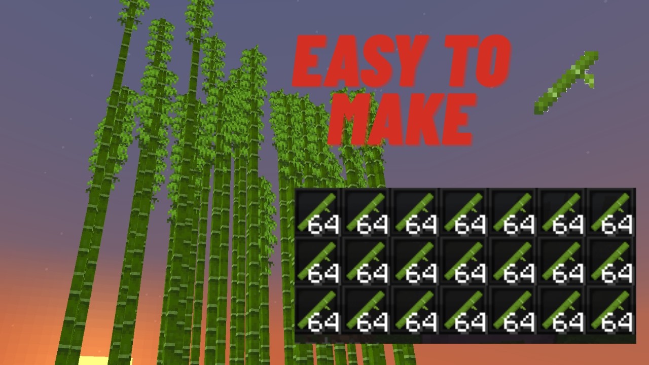 How to Make Fully Automatic Farm Bamboo in Minecraft - YouTube