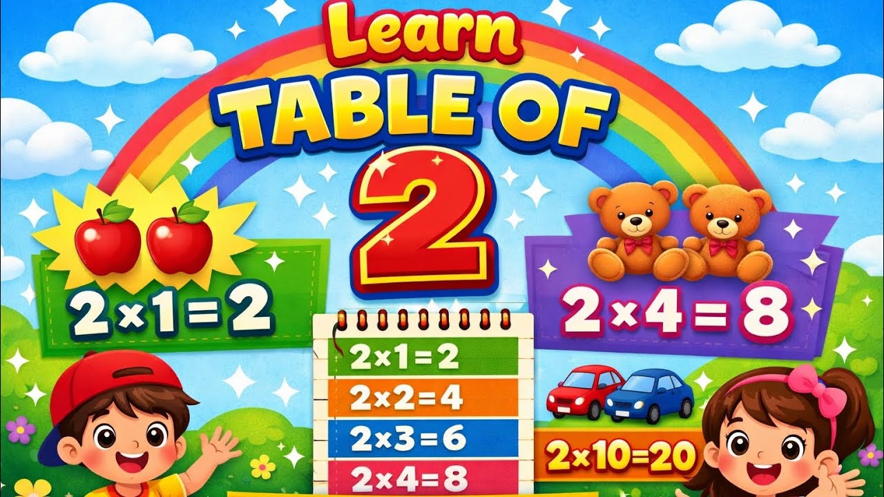 Table of 2 | Learn Multiplication Table of Two for Kids | Easy & Fun ...