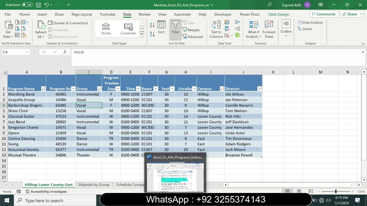 Excel_5G_Arts_Programs | Excel 5G Arts Programs | Complete Step by Step Solution Of Myitlab Course