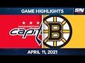 NHL Game Highlights | Capitals vs. Bruins – Apr. 11, 2021