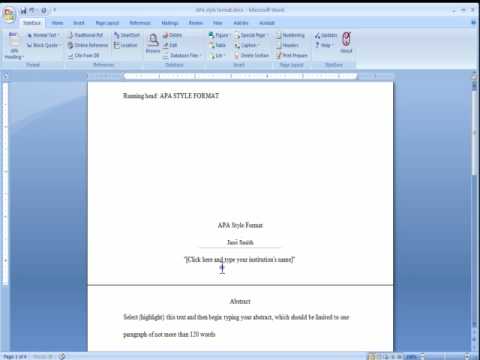 how to type a research paper in word 2007