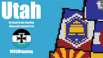 Utah - Small Scale US State Flag Map Minecraft Tutorial [Part 34]