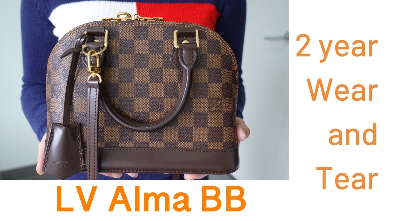 LOUIS VUITTON ALMA BB REVIEW  What's in my bag? 2 Year Wear and