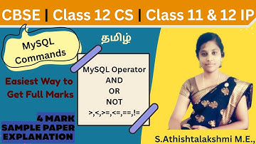 MYSQL Commands (Part - 10) | 4 Mark Question |MySQL Operators  | Class 11 & 12 | CS | IP