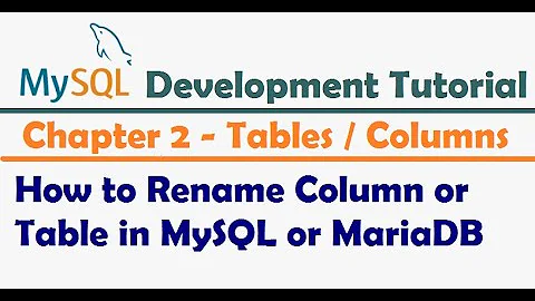 How to Rename Column or Table in MySQL or MariaDB | MySQL Development Tutorial | MySQL Tutorial
