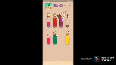 CUPS: WATER SORT PUZZLE.                  LEVEL:33⭐⭐⭐