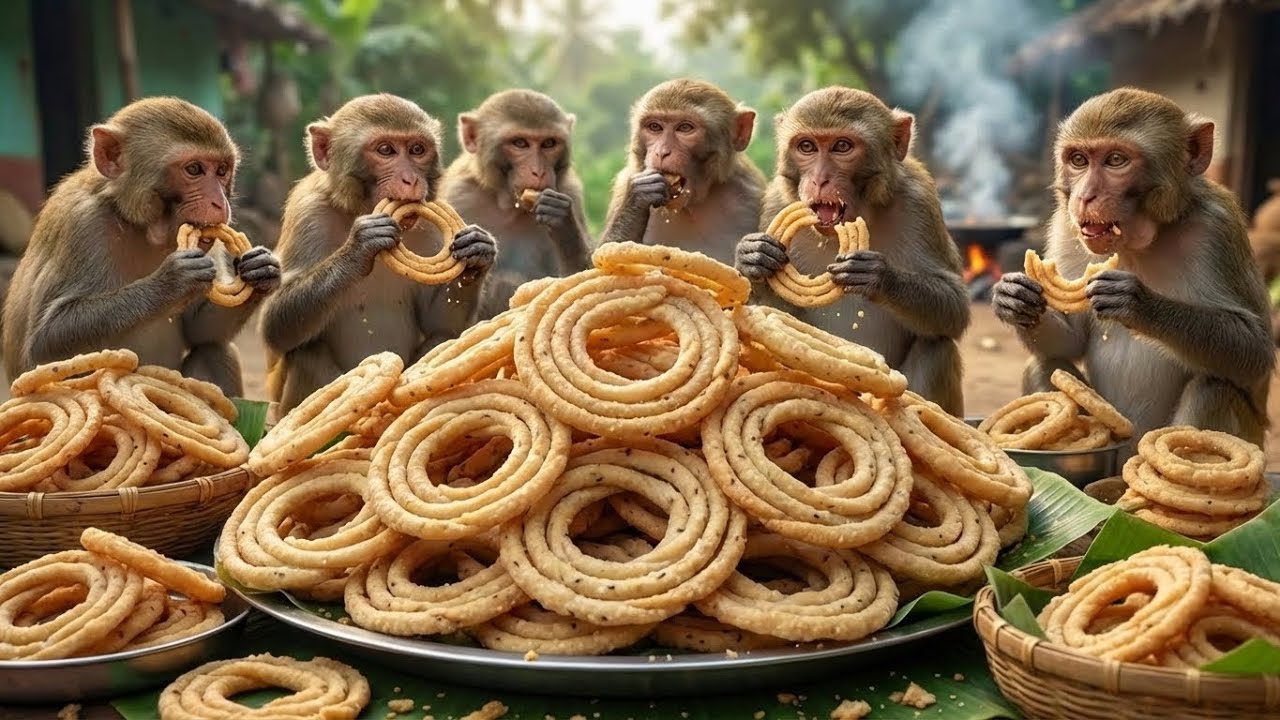 बंदरों ने बनाया और खाया सकिनालु 😱 | Sankranti Village Food Gone Crazy