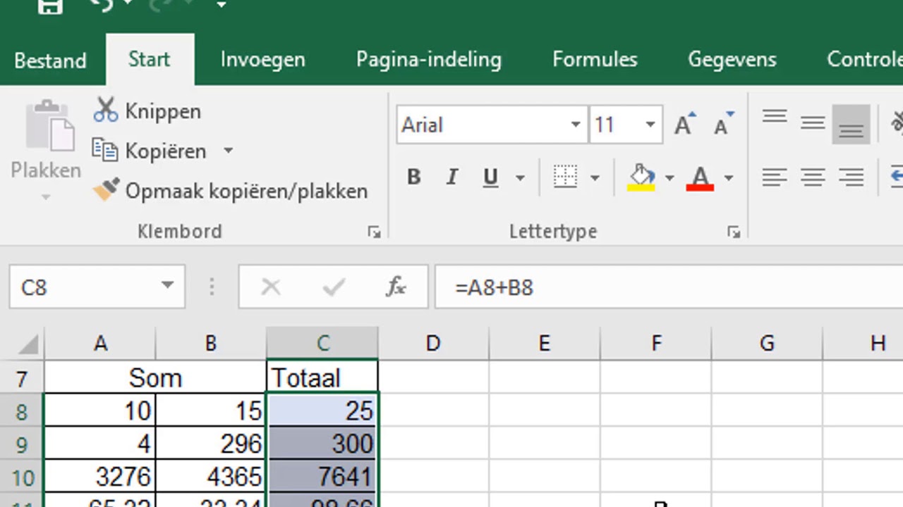  Update Berekeningen maken in Excel