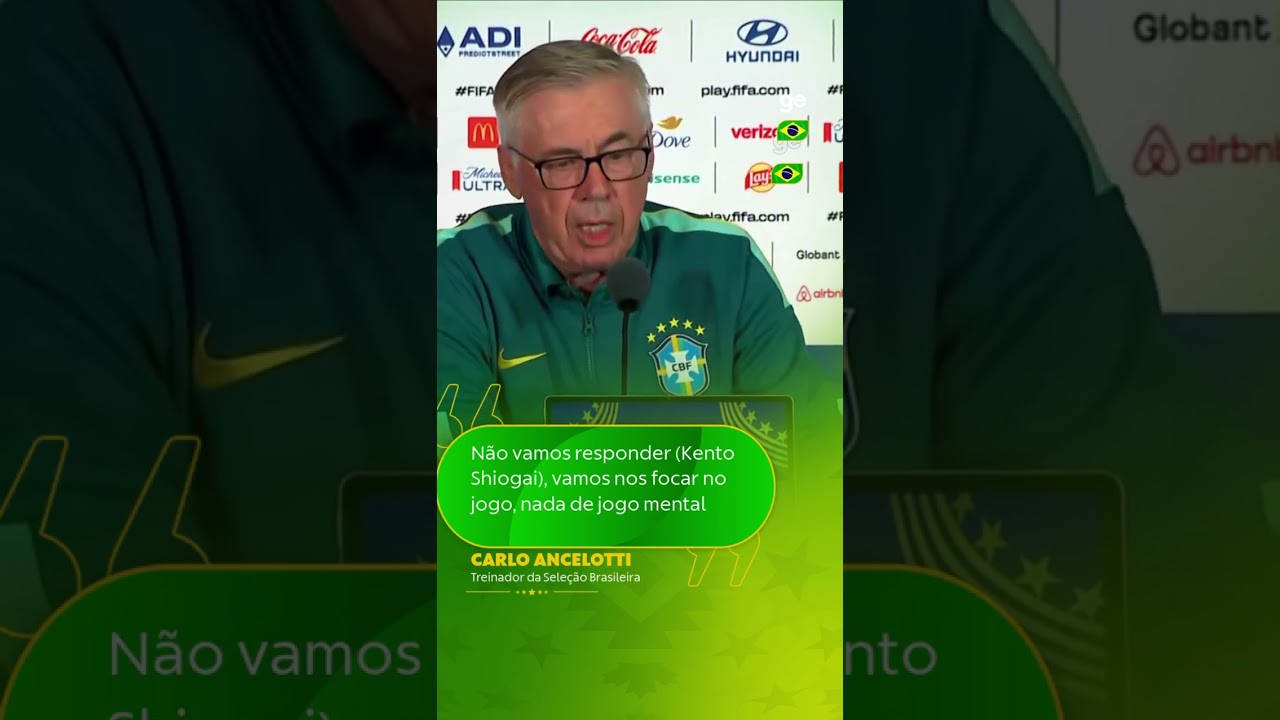ANCELOTTI DIZ QUE NÃO VÃO RESPONDER JOGADOR JAPONÊS | #shorts | Copa do Mundo 2026 | ge.globo