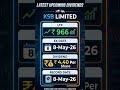 ksb limited ka dividend 8 may 2026 ko aane wala hai #stockmarket #trading #dividend #investing