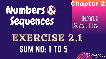 10th Maths in TAMIL|Exercise 2.1 sum no (1 to 5) |Numbers&Sequences|State board|Chapter2|#MathShine|