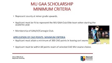 MU GAA Scholarship Programme Maynooth University Open Day Presentation Final