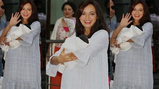 Dia Mirza Discharged From Hospital with hubby Vaibhav Rekhi after blessed With Baby Boy | Dia Mirza