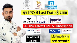 All IPO Latest GMP & Subscription | Doms IPO | India Shelter IPO आगे क्या करें | Jayesh Khatri