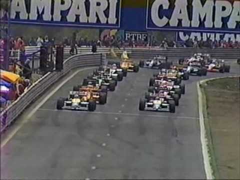 Both Starts at Belgium 87 - Mansell and Senna