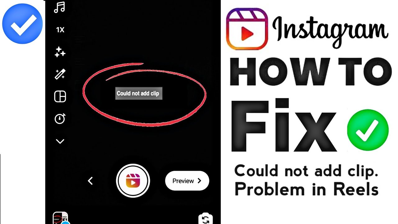 HOW TO FIX Could not add clip Problem in Instagram Reels | Instagram Reels Could not add clip Error