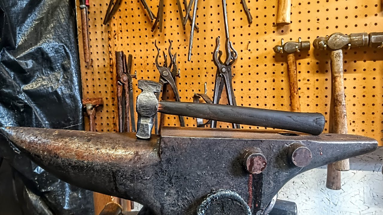 Making a 1lb Strait/Cross Peen Forging Hammer from a ball peen Hammer 🔨🔥