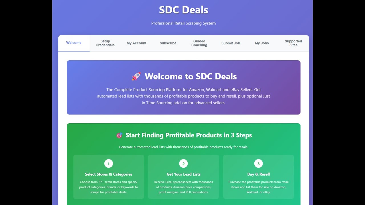 Web Interface Overview - How to Set Up Your SDC Deals Account - YouTube
