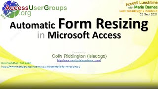 AL: Automatic Form Resizing in Access, by Colin Riddington (isladogs)