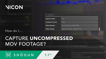 Capturing and exporting uncompressed MOVs from Shōgun Live | Vicon motion capture tutorial