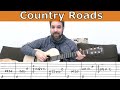 Fingerstyle Tutorial: Country Roads [Full Instrumental] - Guitar Lesson w/ TAB | LickNRiff