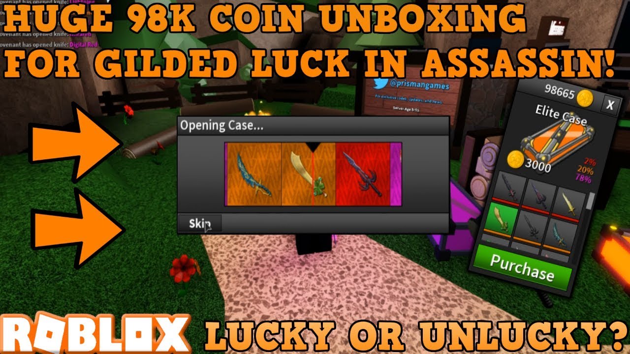 Massive 98k Token Unboxing For Gilded Luck Exotic Roblox Assassin St Patrick S Day Youtube - roblox assassin rules