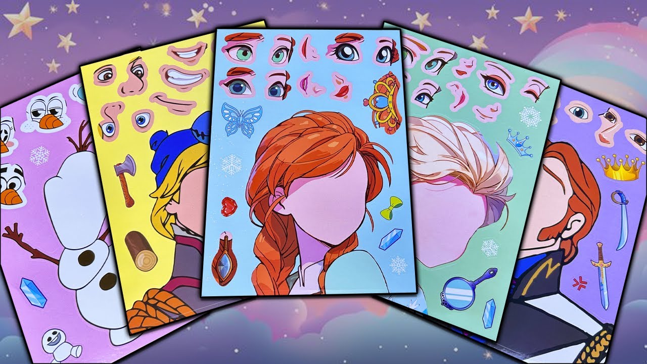 [Sticker Asmr] ️ Decorating Elsa Anna Sticker Book in Frozen ️ 겨울왕국 엘사 ...