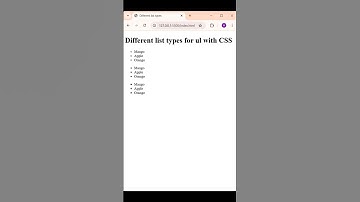 Different list types for ul with CSS in HTML ( Circle, Disc and Square types )
