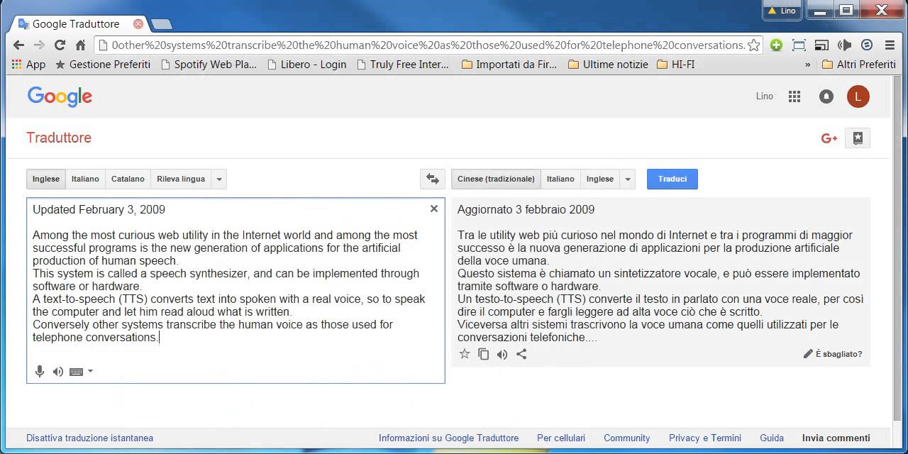 https//translate.google.it/?hl=it YouTube