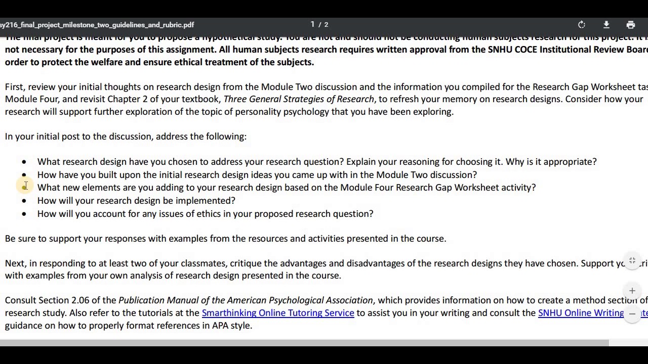 5-1 Final Project Milestone Two Designing a Research Study - YouTube