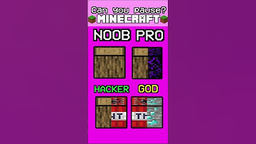 NOOB vs PRO vs HACKER vs GOD! Can you pause at the right time any Minecraft? #shorts #minecraft