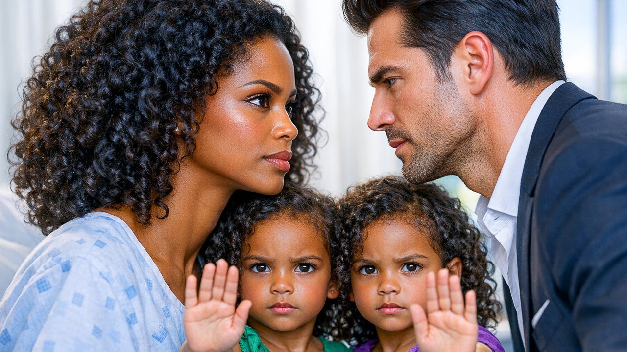 “Please Do Not Come In, Go Away” — Beautiful Black Twins Block CEO Dad from Entering Mom’s Hospital…