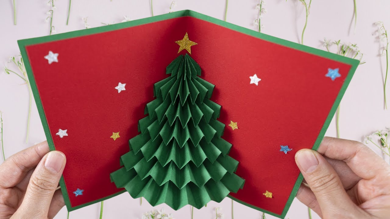 How to make Christmas Card Christmas Tree Card 3D Christmas Card