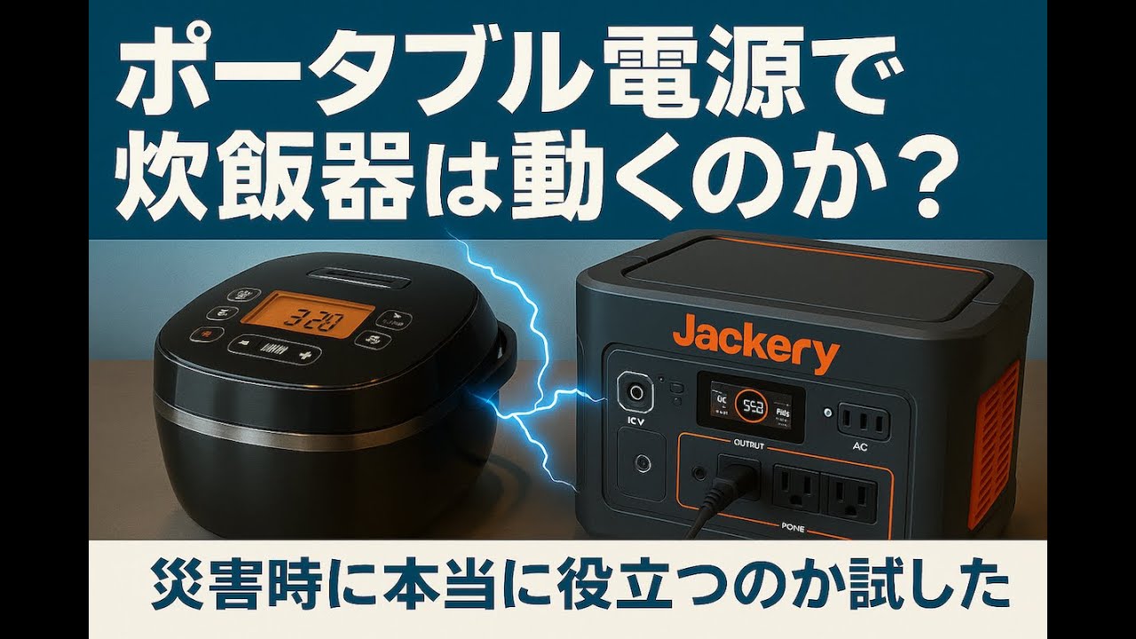 必見！】ポータブル電源で炊飯器は動くのか？災害時に役立つか試して
