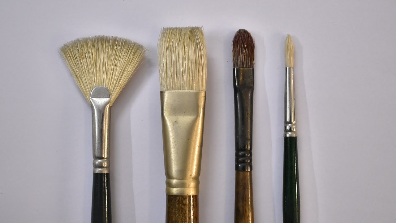 Hard/hog hair brushes for Painting art material - YouTube