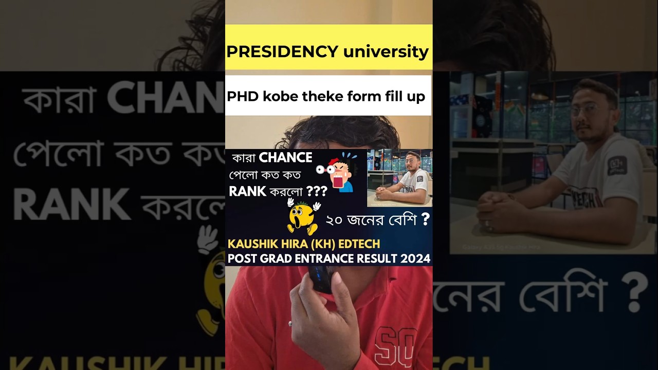 Presidency 2025 phd form fill up 