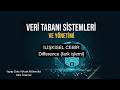 VERİ TABANI SİSTEMLERİ VE YÖNETİMİ | 8.6 İLİŞKİSEL CEBİR Difference - fark işlemi -