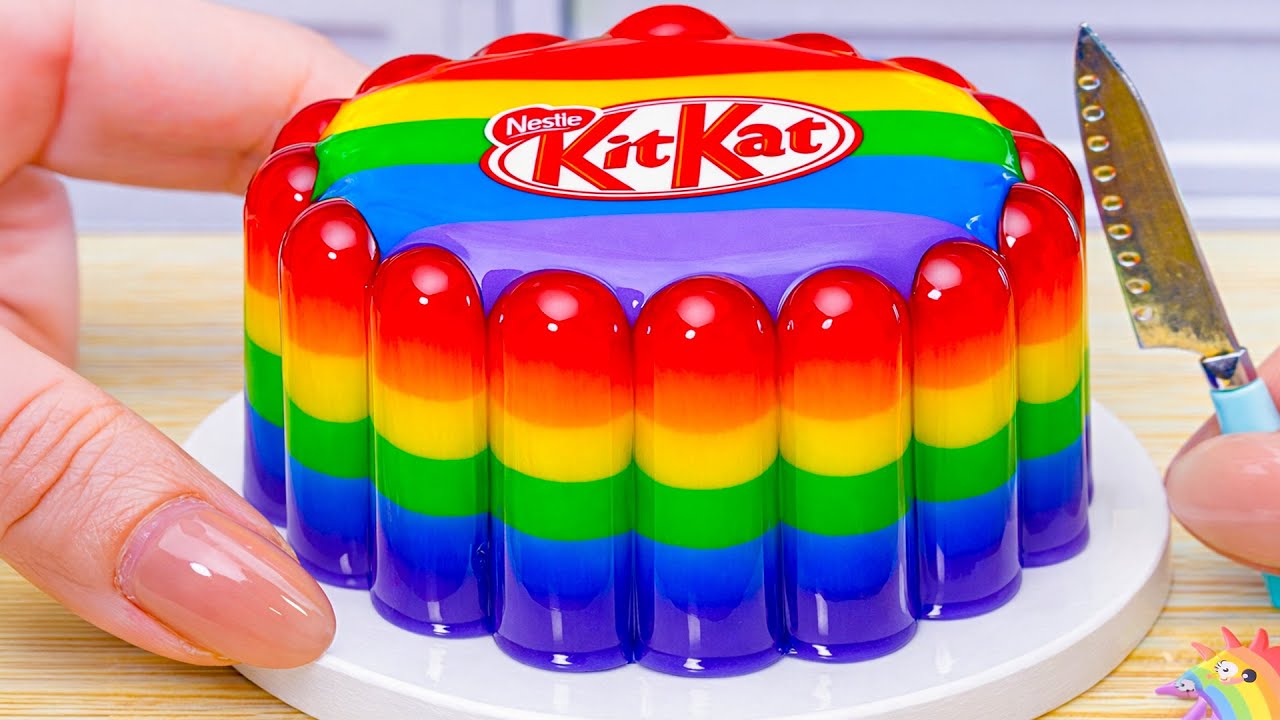 Adorable Amazing Rainbow Surprise Kitkat Cake 🌈 Relaxing & Satisfying Decorating 🍫 By Yummy Tasty