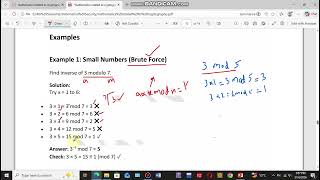 1.6- Mathematics of Cryptography | Modular Multiplicative Inverse (Brute Force Method)