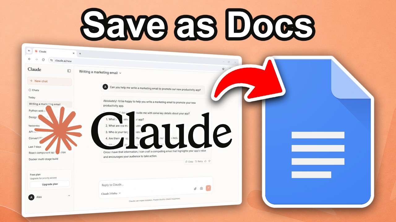 How To Save Claude Conversation as Google Docs (Step By Step) - YouTube