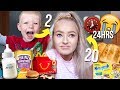 I ONLY ate my 2 YEAR OLD brothers DIET for 24 HOURS!😱