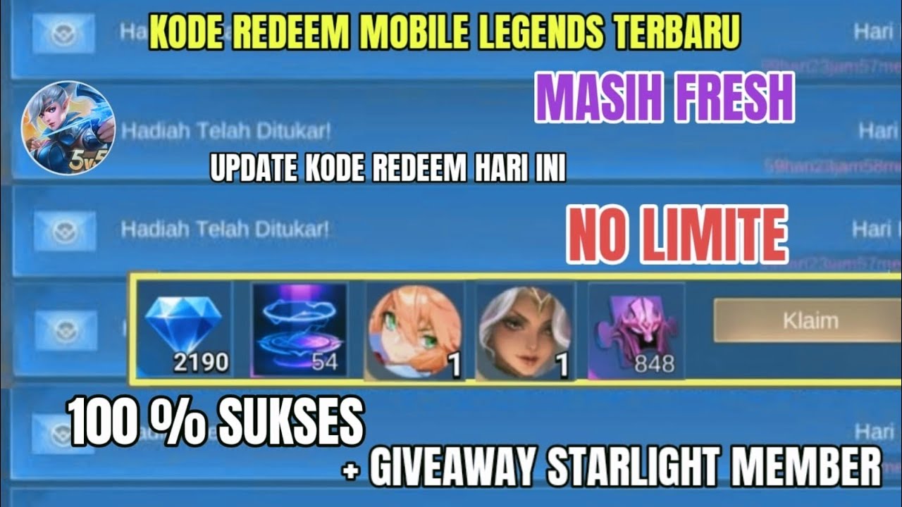 BURUAN REDEEM! 3 KODE REDEEM ML TERBARU KODE REDEEM MOBILE LEGENDS HARI ...